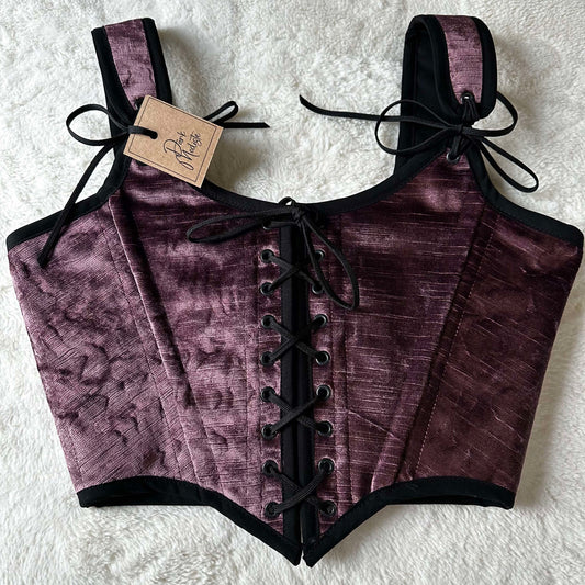 Purple Velvet & Black Reversible Bodice