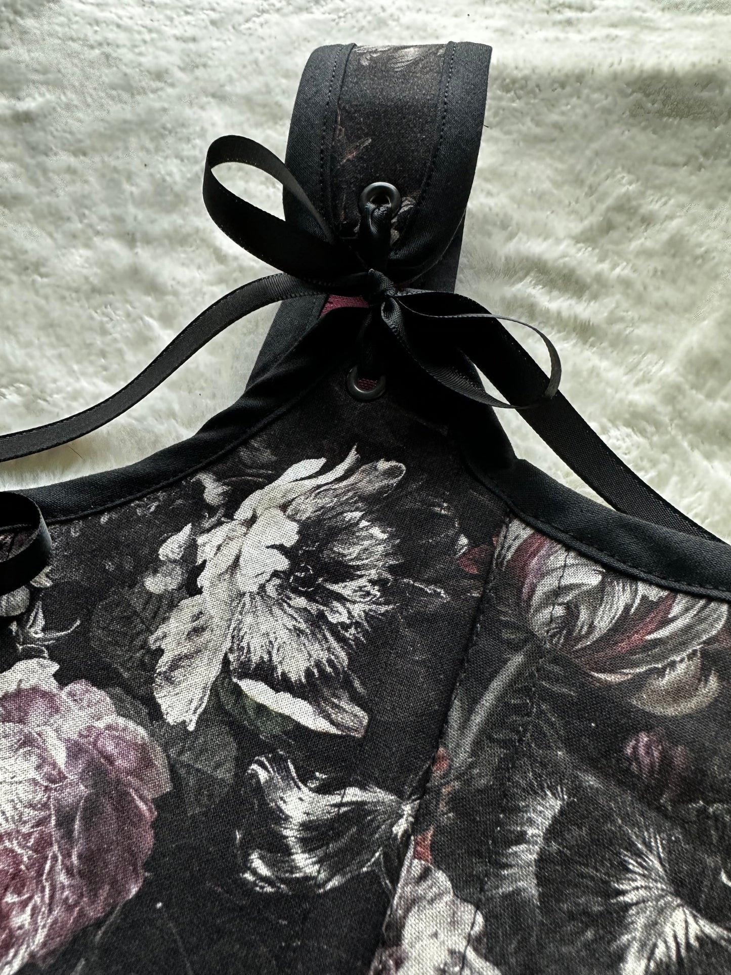 Dark Floral & Black Reversible Bodice - Various Sizes