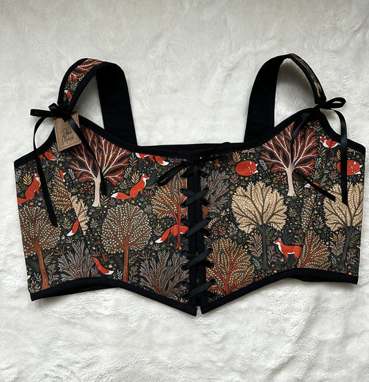 Forest of Foxes & Black - Reversible Bodice
