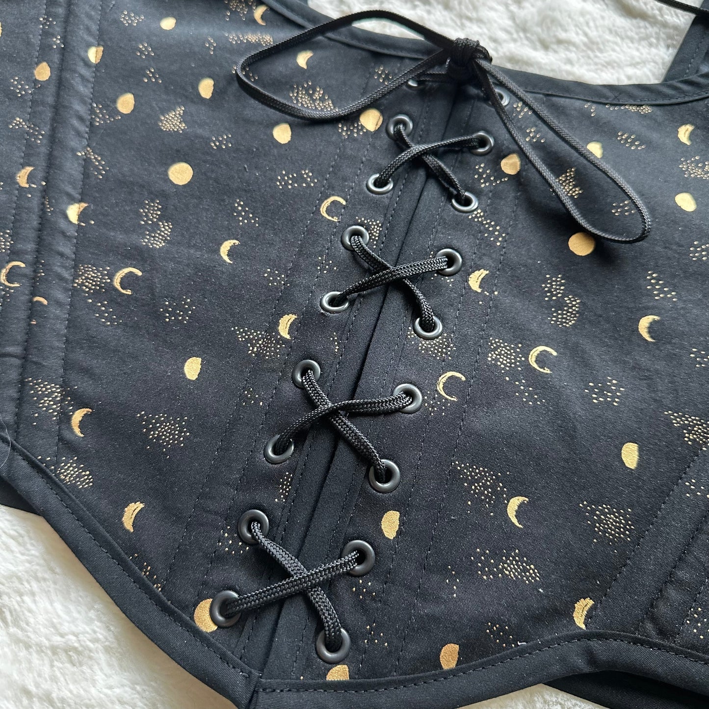 Gold Moons & Black Reversible Bodice